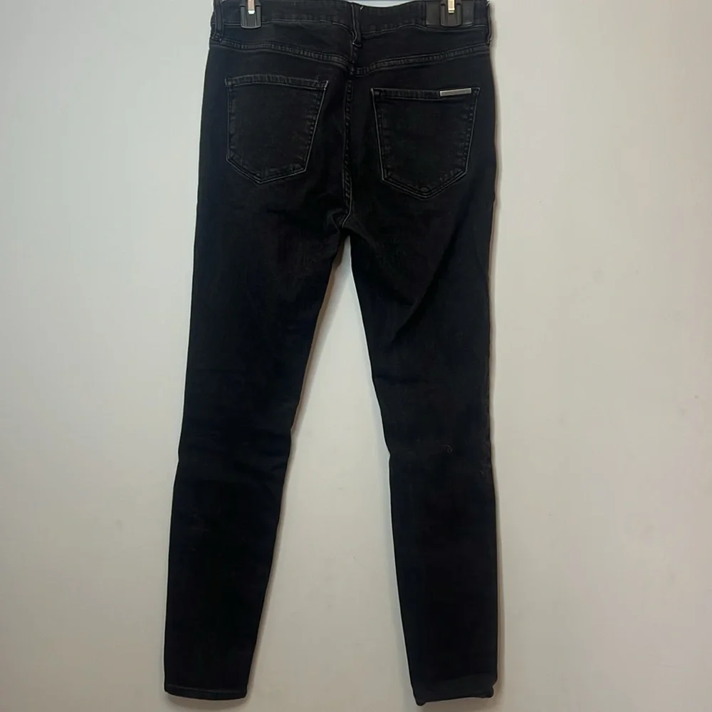 Armani Exchange Classic Black Denim High Rise Skinny Jeans‎ Grunge Biker Punk 30